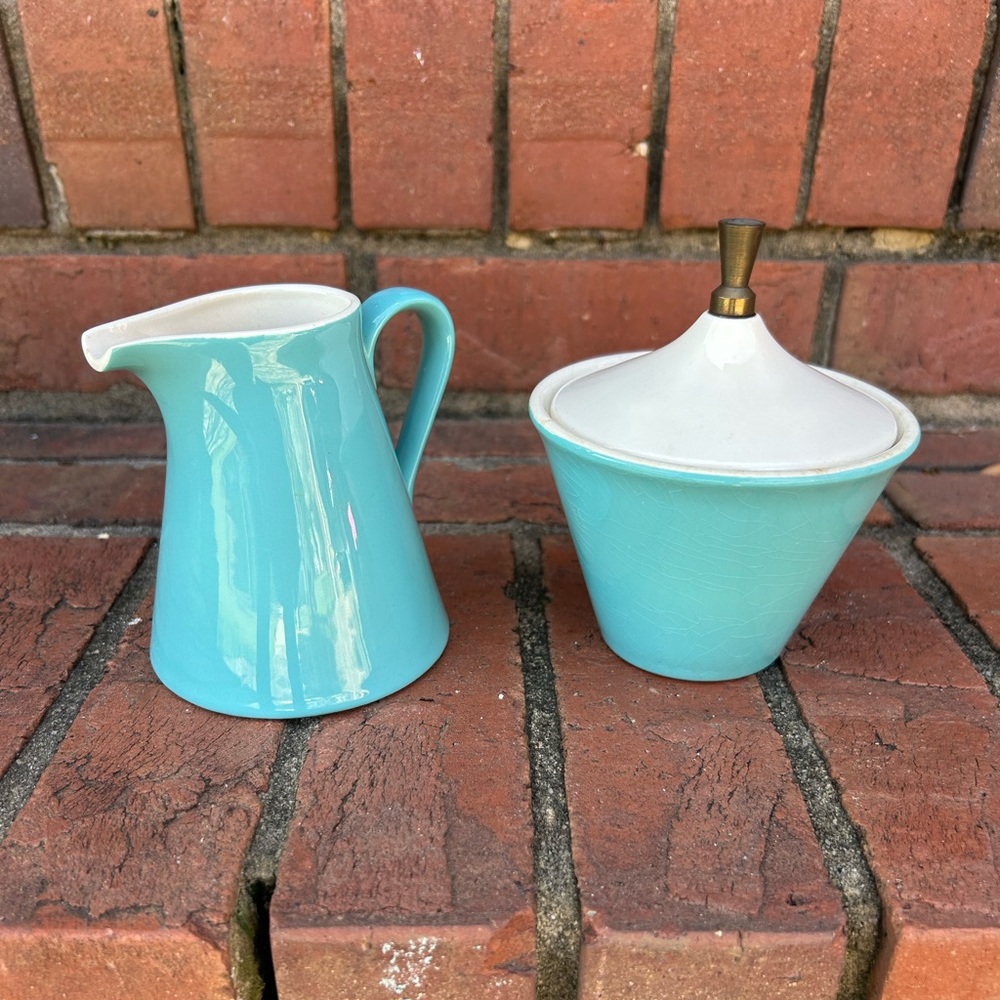 True Vintage Salem North Star Set 2 Sugar Creamer Cream Hopscotch Mid Century